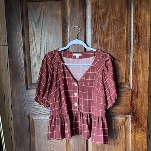 Lauren Conrad Short Peplum Top